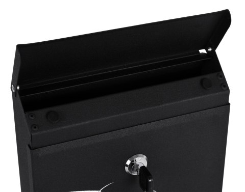 SKRZYNKA POCZTOWA NA LISTY ODVIN CZARNA Z NAPISAMI