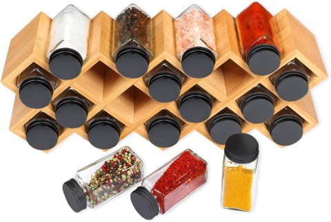 STOJAK BAMBUSOWY NA PRZYPRAWY KOCHEN 18 SŁOIKÓW