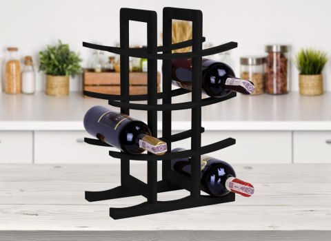 STOJAK NA WINO BAMBUSOWY TODGAR CZARNY