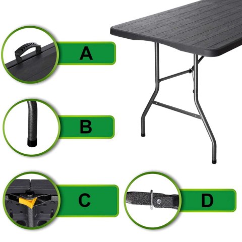 STÓŁ CATERINGOWY OGRODOWY WOODLAND ANTRACYT