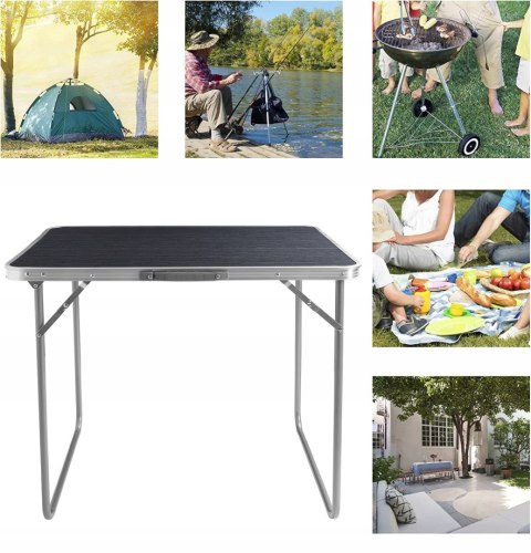 STÓŁ TURYSTYCZNY CORN KEMPINGOWY SKŁADANY 80X60 CM BLACK WOOD