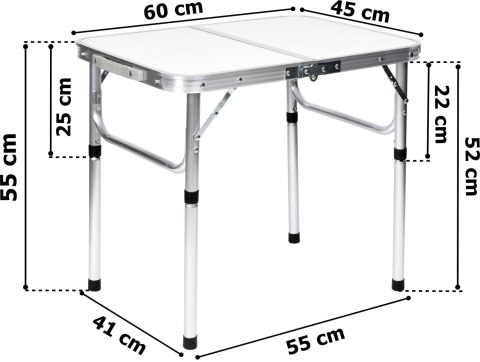 STOLIK TURYSTYCZNY KEMPINGOWY VASCO BIAŁY