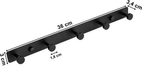 WIESZAK METALOWY LOFTOWY TANGER CZARNY