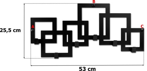 WIESZAK ŚCIENNY KARDUS CZARNY