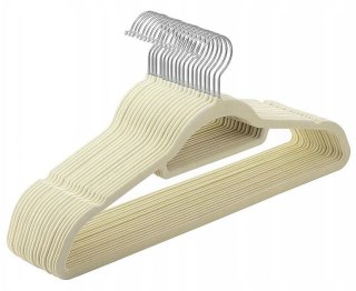 WIESZAK WELUROWY MAXI KOMPLET 60 SZTUK BEŻOWY