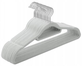 WIESZAK WELUROWY MAXI KOMPLET 60 SZTUK SZARY