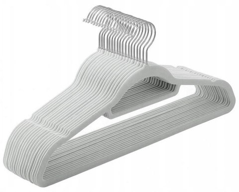 WIESZAK WELUROWY MAXI KOMPLET 60 SZTUK SZARY