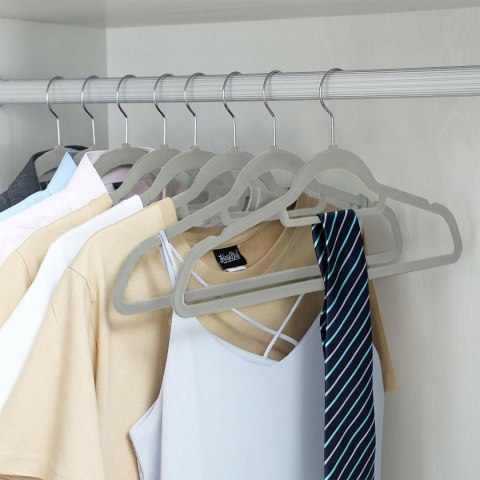 WIESZAK WELUROWY MAXI KOMPLET 60 SZTUK SZARY