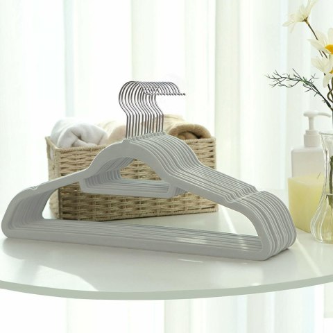 WIESZAK WELUROWY MAXI KOMPLET 60 SZTUK SZARY