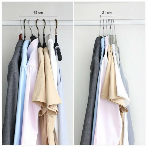 WIESZAK WELUROWY MAXI KOMPLET 60 SZTUK SZARY