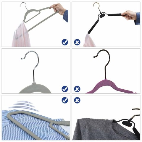 WIESZAK WELUROWY MAXI KOMPLET 60 SZTUK SZARY