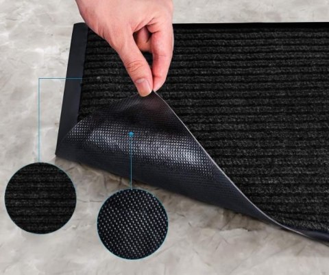 WYCIERACZKA DO BUTÓW WEJŚCIOWA POD DRZWI 90X150 CM VALERIA CZARNA