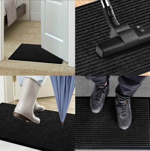 WYCIERACZKA DO BUTÓW WEJŚCIOWA POD DRZWI 90X150 CM VALERIA CZARNA