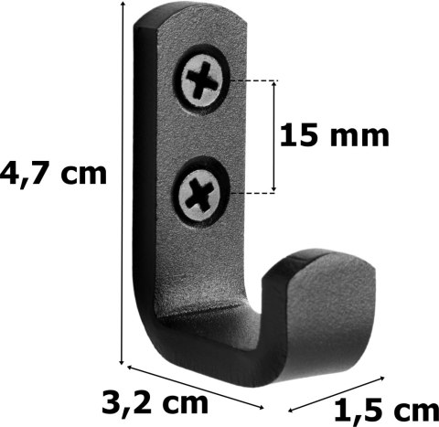 ZESTAW 5 WIESZAKÓW Z ŻELIWA ABRIS CZARNY