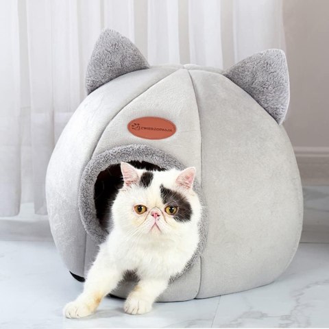 DOMEK DLA KOTA AMBER SZARY ROZMIAR L