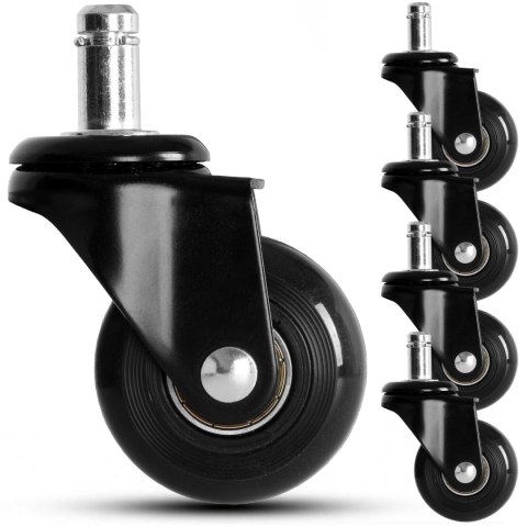 KOMPLET 5X KÓŁKA KAUCZUKOWE RICKY DO FOTELI I KRZESEŁ