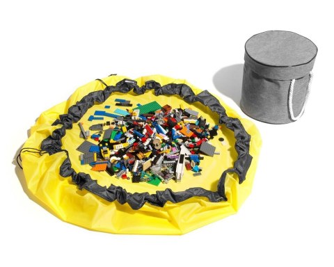 KOSZ NA ZABAWKI DIXI SZARY Z MATĄ NA KLOCKI ZABAWKI