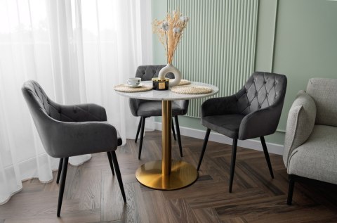 KRZESŁO WELUROWE ATLANTA VELVET GRAFITOWE