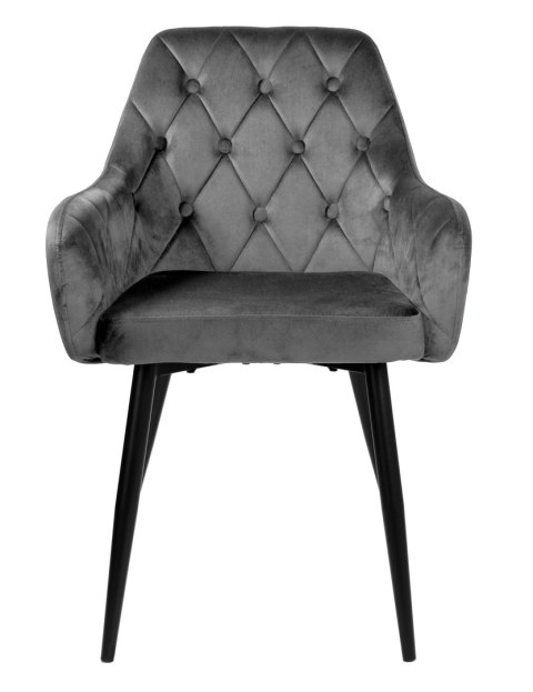 KRZESŁO WELUROWE ATLANTA VELVET GRAFITOWE