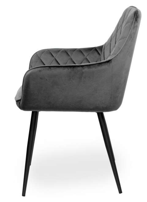 KRZESŁO WELUROWE HAVANA VELVET GRAFITOWE
