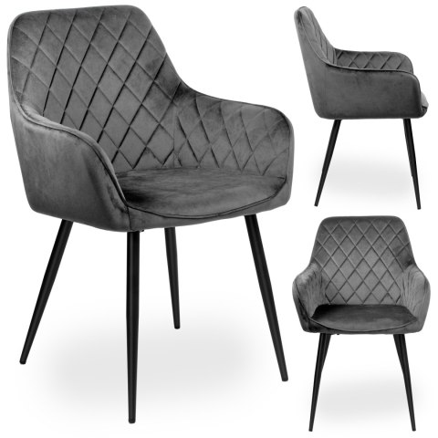 KRZESŁO WELUROWE HAVANA VELVET GRAFITOWE