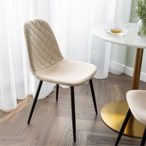 KRZESŁO WELUROWE ORLANDO VELVET BEŻOWE