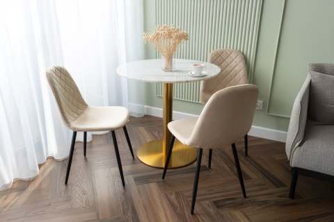 KRZESŁO WELUROWE ORLANDO VELVET BEŻOWE