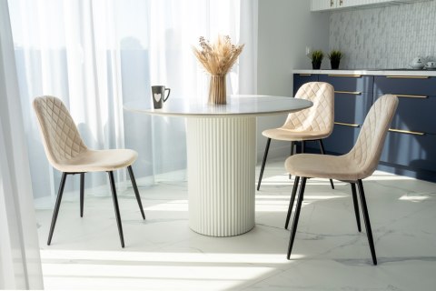 KRZESŁO WELUROWE ORLANDO VELVET BEŻOWE