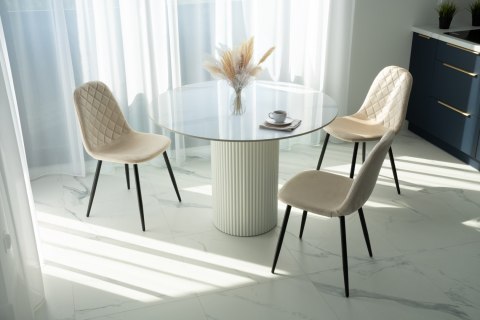 KRZESŁO WELUROWE ORLANDO VELVET BEŻOWE