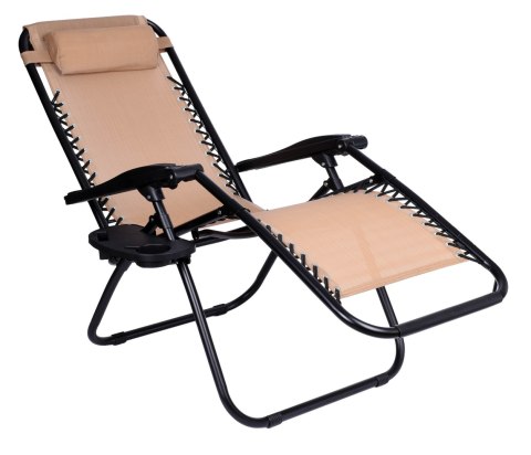 LEŻAK OGRODOWY ORION ZERO GRAVITY BEŻOWY