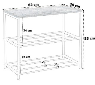 LOFTOWY STOJAK NA BUTY STELLA 3 POZIOMY