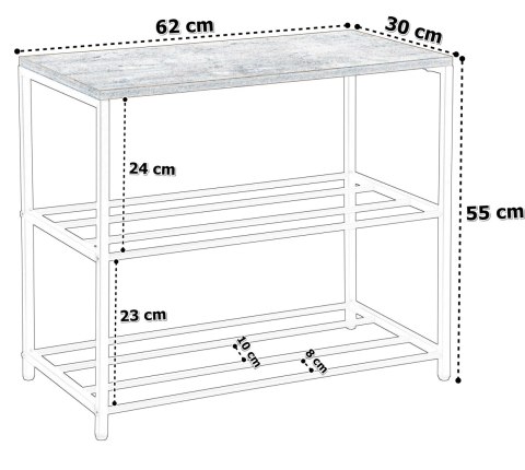 LOFTOWY STOJAK NA BUTY STELLA 3 POZIOMY