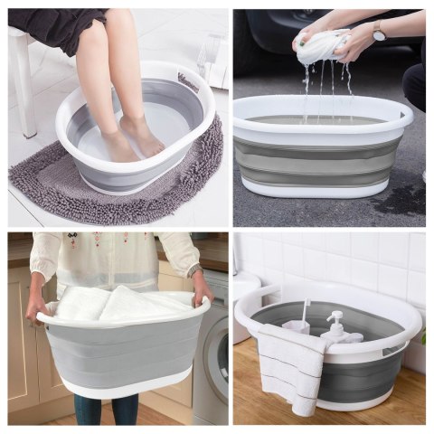 MISKA SKŁADANA OWALNA AIDA CM BIAŁO-SZARA COMPACT 25L