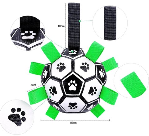 PIŁKA FUTBOLOWA DLA PSA Z UCHWYTAMI RONALD