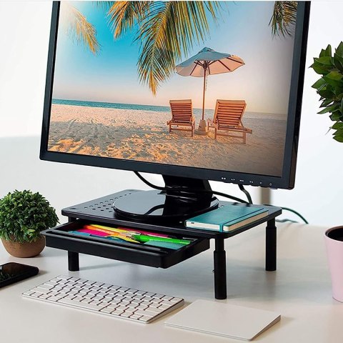 PODSTAWKA POD MONITOR LAPTOP NANKIN CZARNA + SZUFLADA