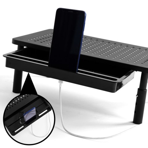 PODSTAWKA POD MONITOR LAPTOP NANKIN CZARNA + SZUFLADA