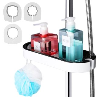 PÓŁKA WISZĄCA VIRGO BIAŁO-CZARNA POD PRYSZNIC