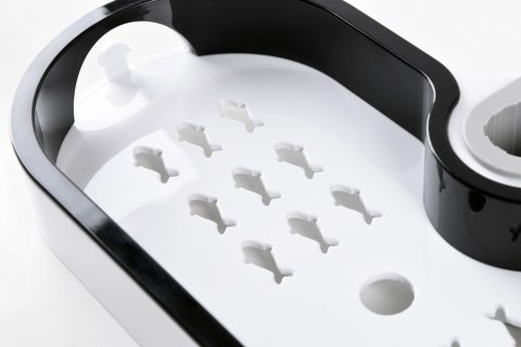 PÓŁKA WISZĄCA VIRGO BIAŁO-CZARNA POD PRYSZNIC