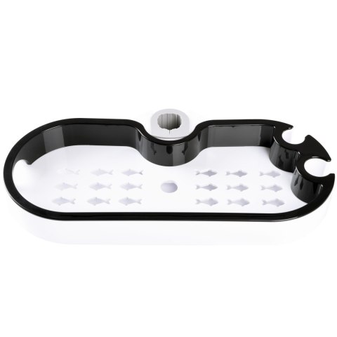 PÓŁKA WISZĄCA VIRGO BIAŁO-CZARNA POD PRYSZNIC