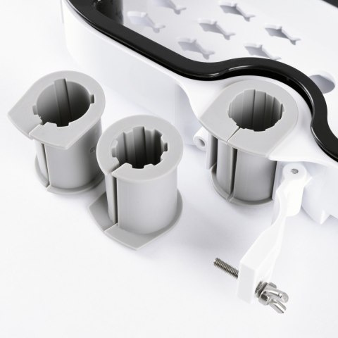 PÓŁKA WISZĄCA VIRGO BIAŁO-CZARNA POD PRYSZNIC