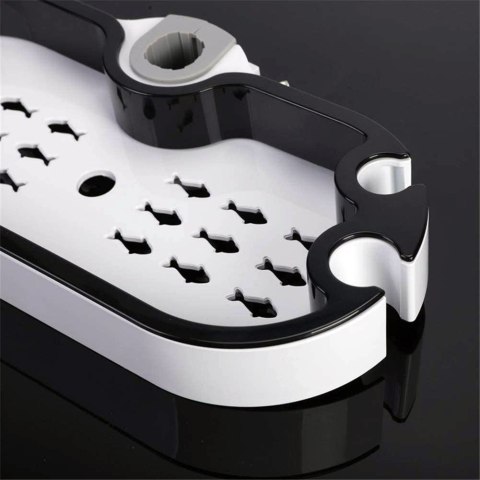 PÓŁKA WISZĄCA VIRGO BIAŁO-CZARNA POD PRYSZNIC