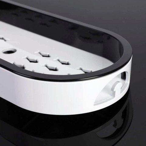 PÓŁKA WISZĄCA VIRGO BIAŁO-CZARNA POD PRYSZNIC