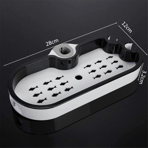 PÓŁKA WISZĄCA VIRGO BIAŁO-CZARNA POD PRYSZNIC