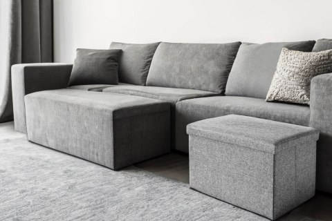 PUFA SKŁADANA MATERIAŁOWA DIEGO SZARY ROZMIAR XL