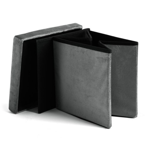 PUFA SKŁADANA WELUROWA DIEGO GRAFITOWY VELVET ROZMIAR L