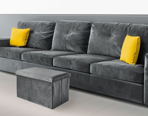 PUFA SKŁADANA WELUROWA DIEGO GRAFITOWY VELVET ROZMIAR XL