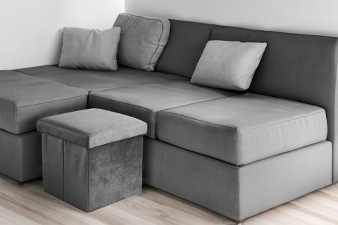 PUFA SKŁADANA WELUROWA DIEGO GRAFITOWY VELVET ROZMIAR M