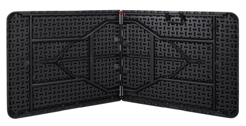 STÓŁ CATERINGOWY RATTAN SKŁADANY W WALIZKĘ - 180 CM CZARNY