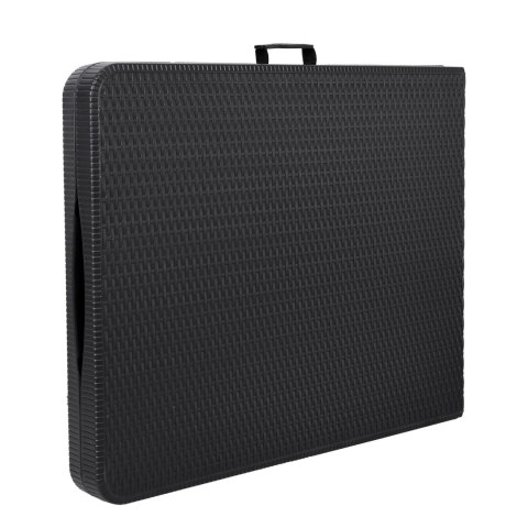 STÓŁ CATERINGOWY RATTAN SKŁADANY W WALIZKĘ - 180 CM CZARNY