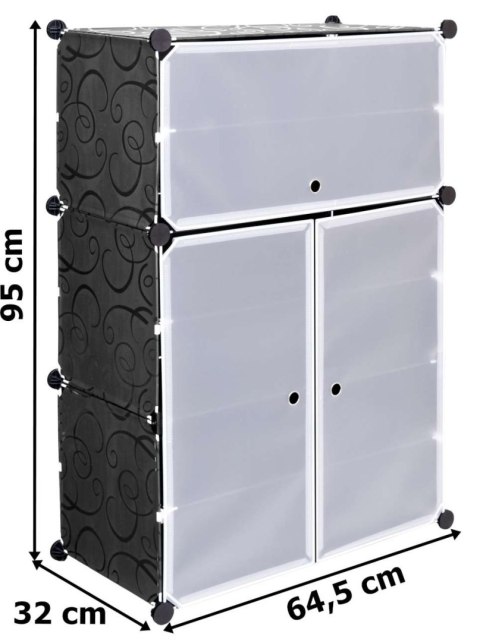 SZAFKA MODUŁOWA NA BUTY RAKIA CZARNA